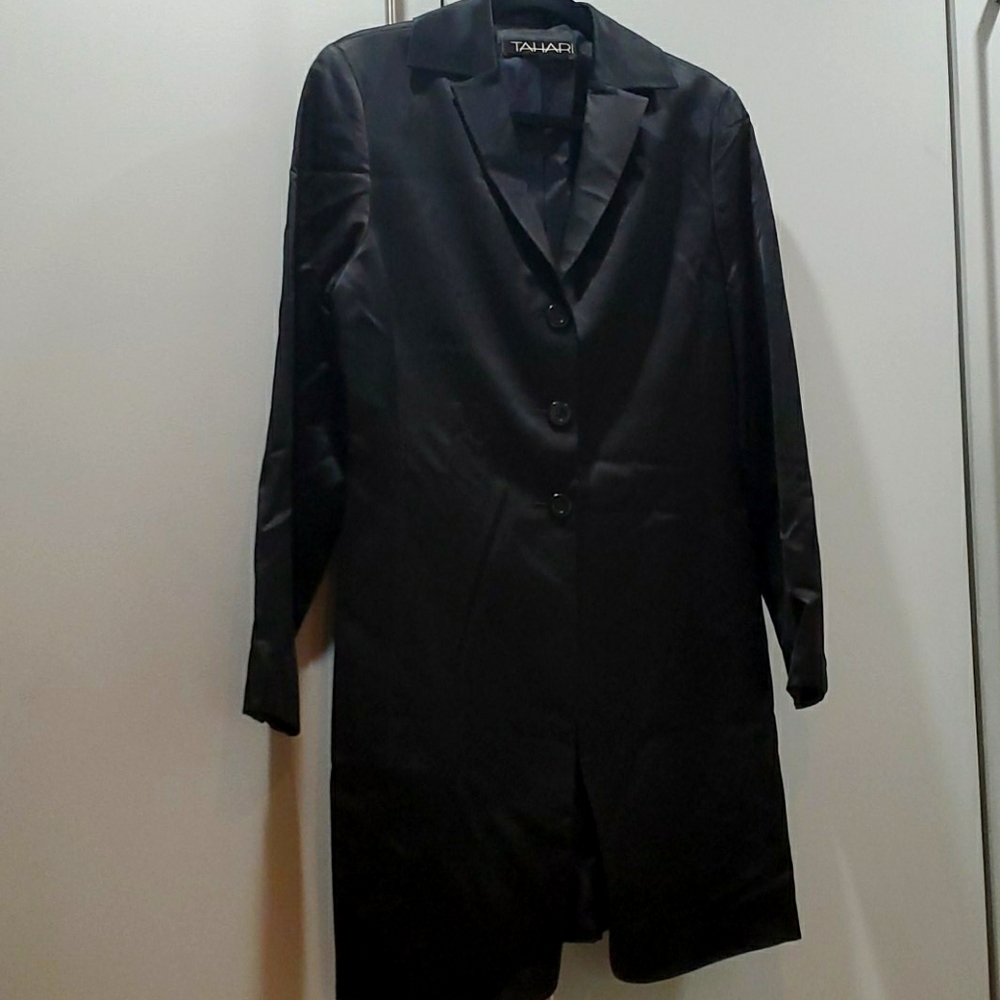Tahari long black jacket